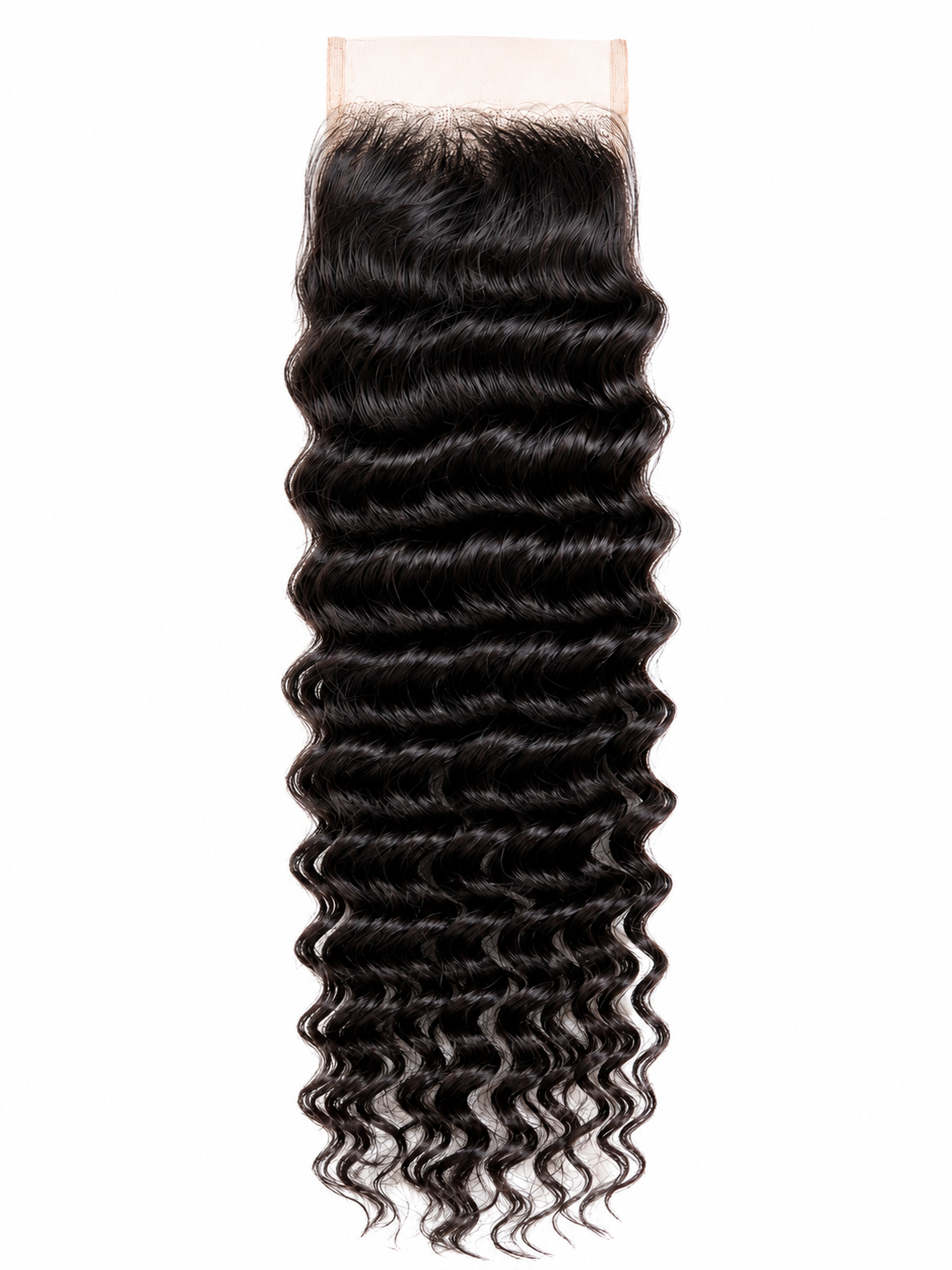 Premium Raw Indonesian Deep Wave Closure featuring defined curls and a flawless finish.